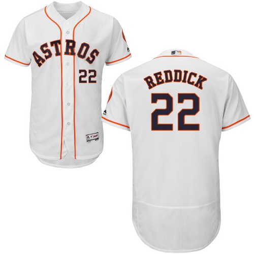 Astros #22 Josh Reddick White Flexbase Authentic Collection Stitched MLB Jersey